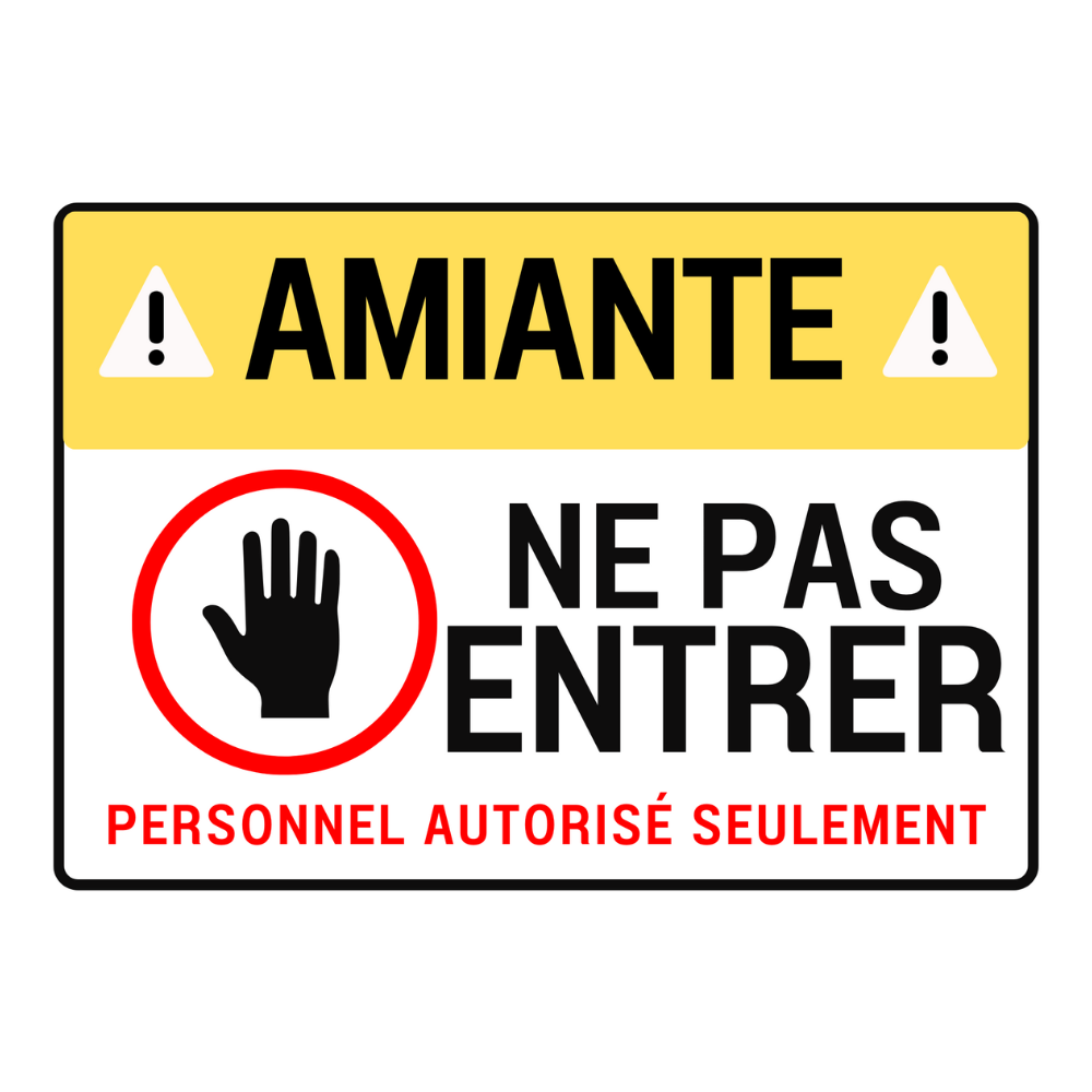 Affiche danger amiante 12po x 16po - Giga-Site