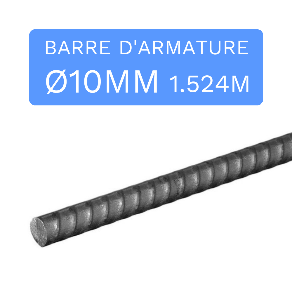 Barre d'armature 10mm x 1.524m