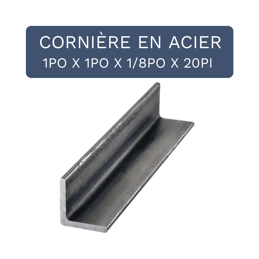 Cornière 1PO X 1PO X 1/8PO X 20PI