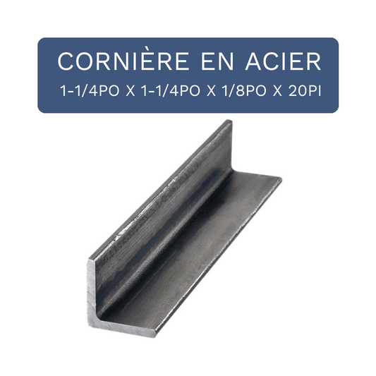 Cornière 1 1/4PO X 1 1/4PO X 1/8PO X 20PI