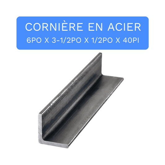 Cornière 6PO X 3 1/2PO X 1/2PO X 40PI